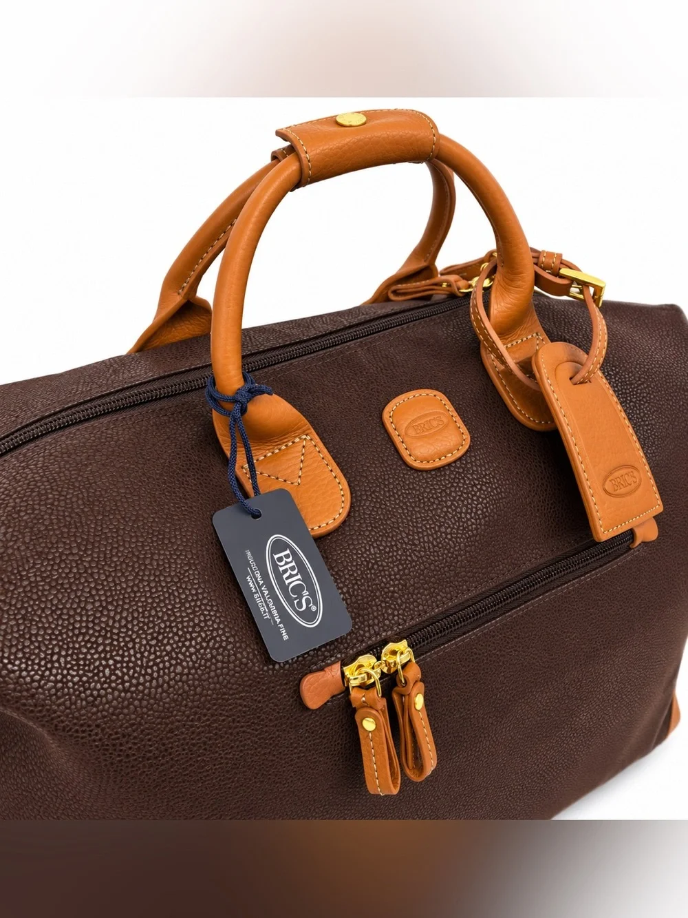 NWT Bric's Milano Life Collection 22” Brown Leather Weekender Cargo Duffle w/Tag
